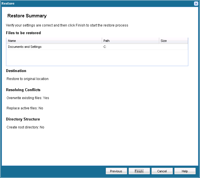 caadr--Recovery Point Restore Summary-W