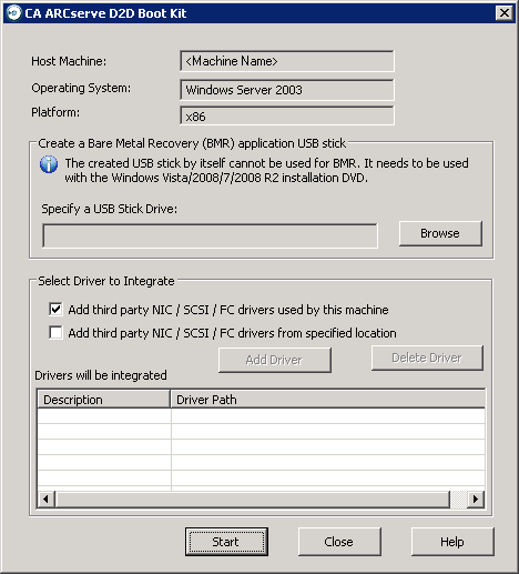 Boot Kit Dialog - USB